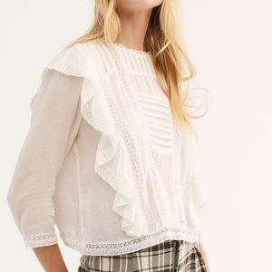 Free People ivory Jasmine blouse size small
